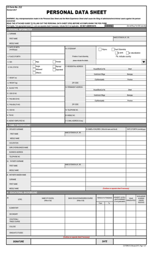 Guide in Filling Out PDS - GUIDE TO FILLING UP THE PERSONAL DATA SHEET ...