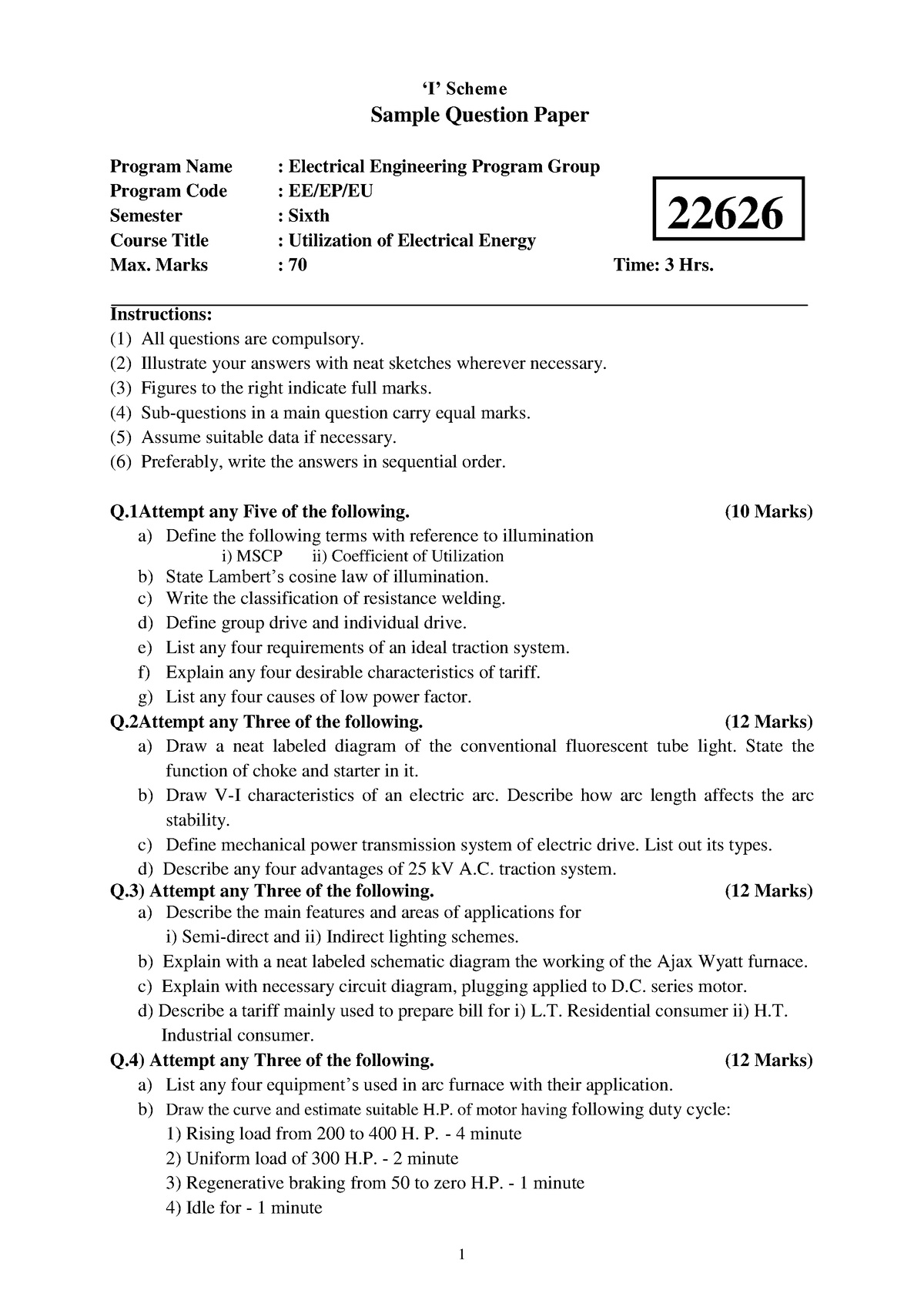 22626-sample-question-paper[Msbte Study Resources] - ‘I’ Scheme Sample ...