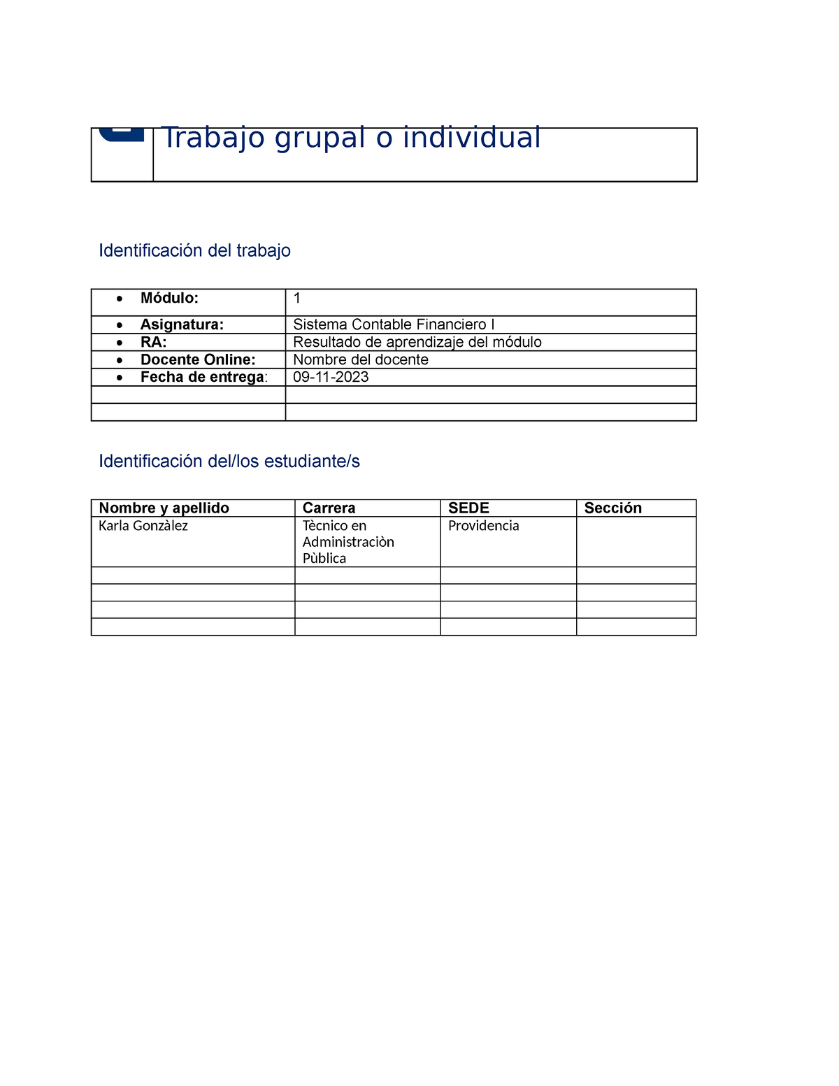 Api 1 Sistema Contable Financiero - Trabajo Grupal O Individual ...