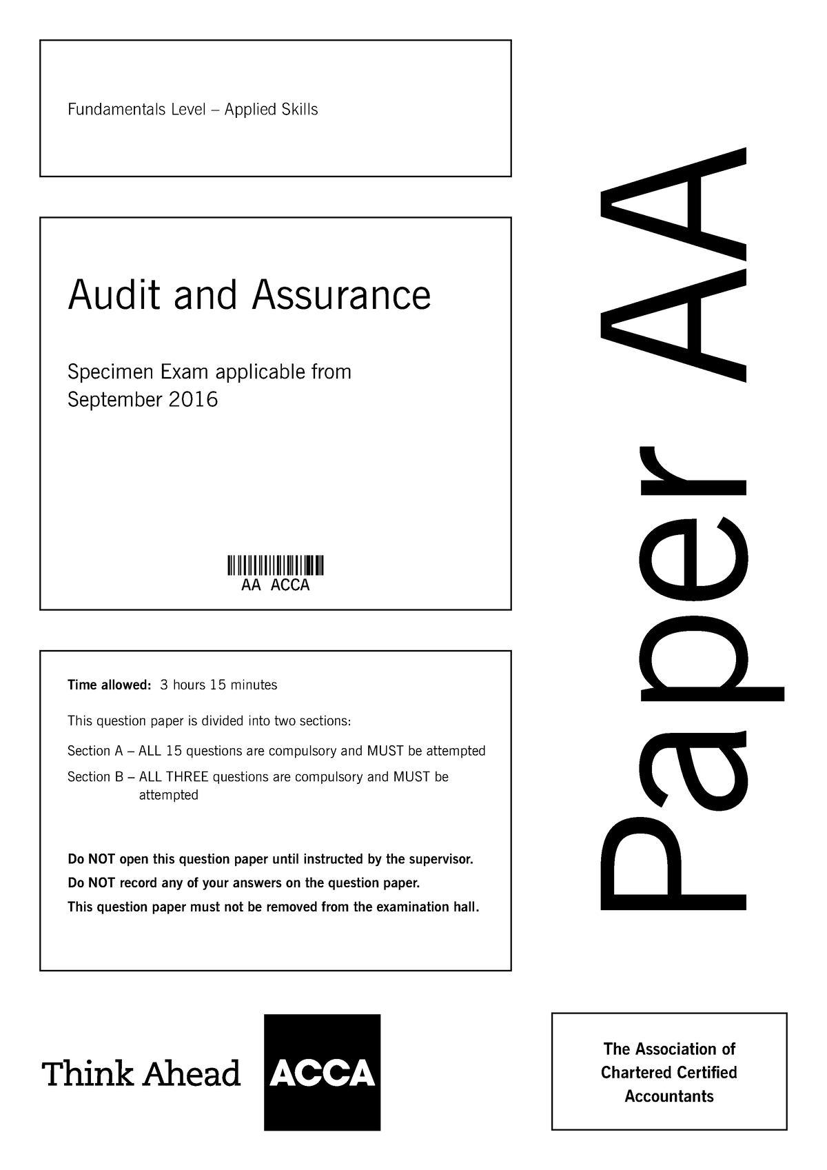 Acca Past Exam For Audit And Assurance - Kiểm Toán Căn Bản - NEU - Studocu