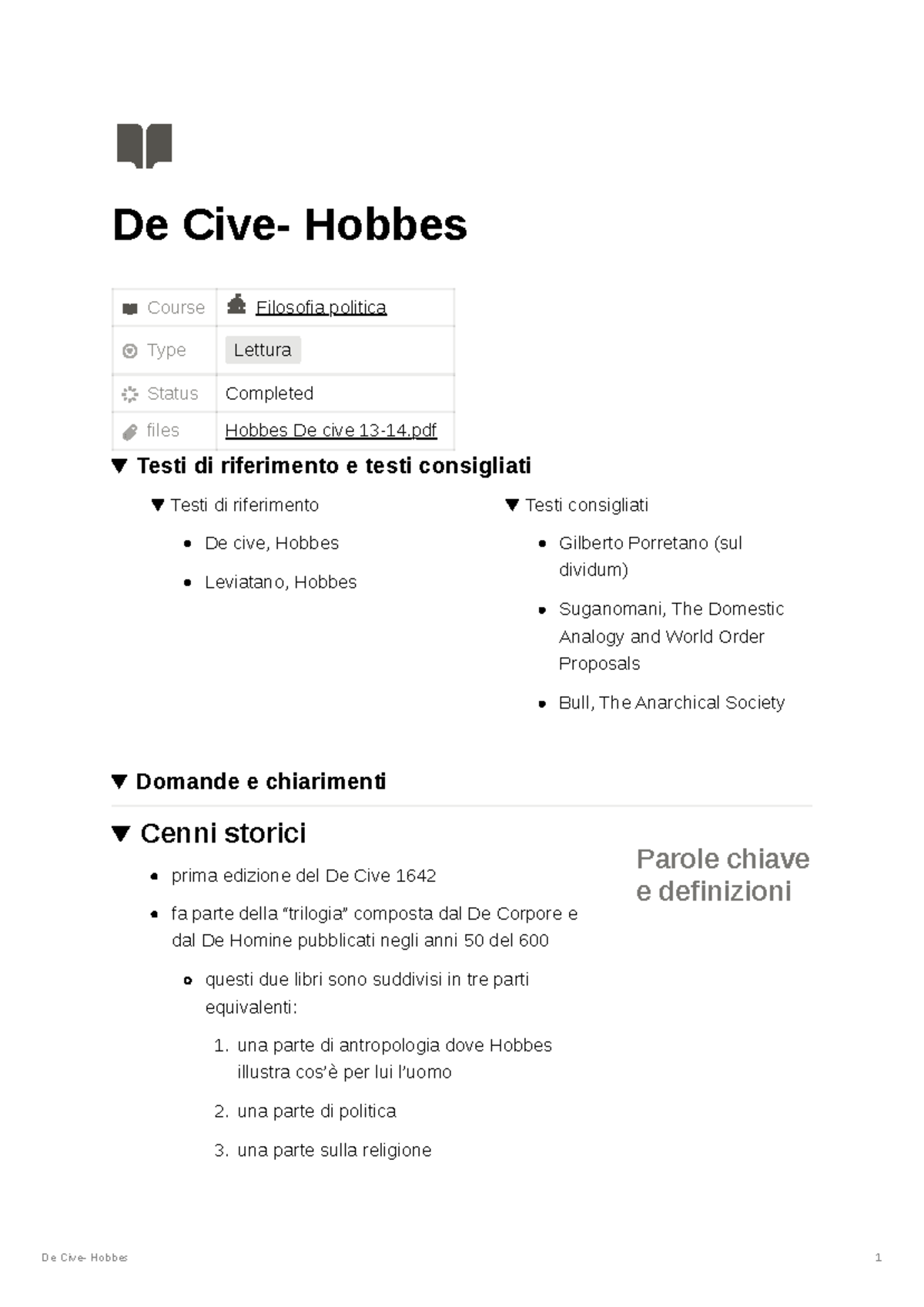 De Cive- Hobbes - Riassunto De Cive - De Cive - De Cive- Hobbes Course ...