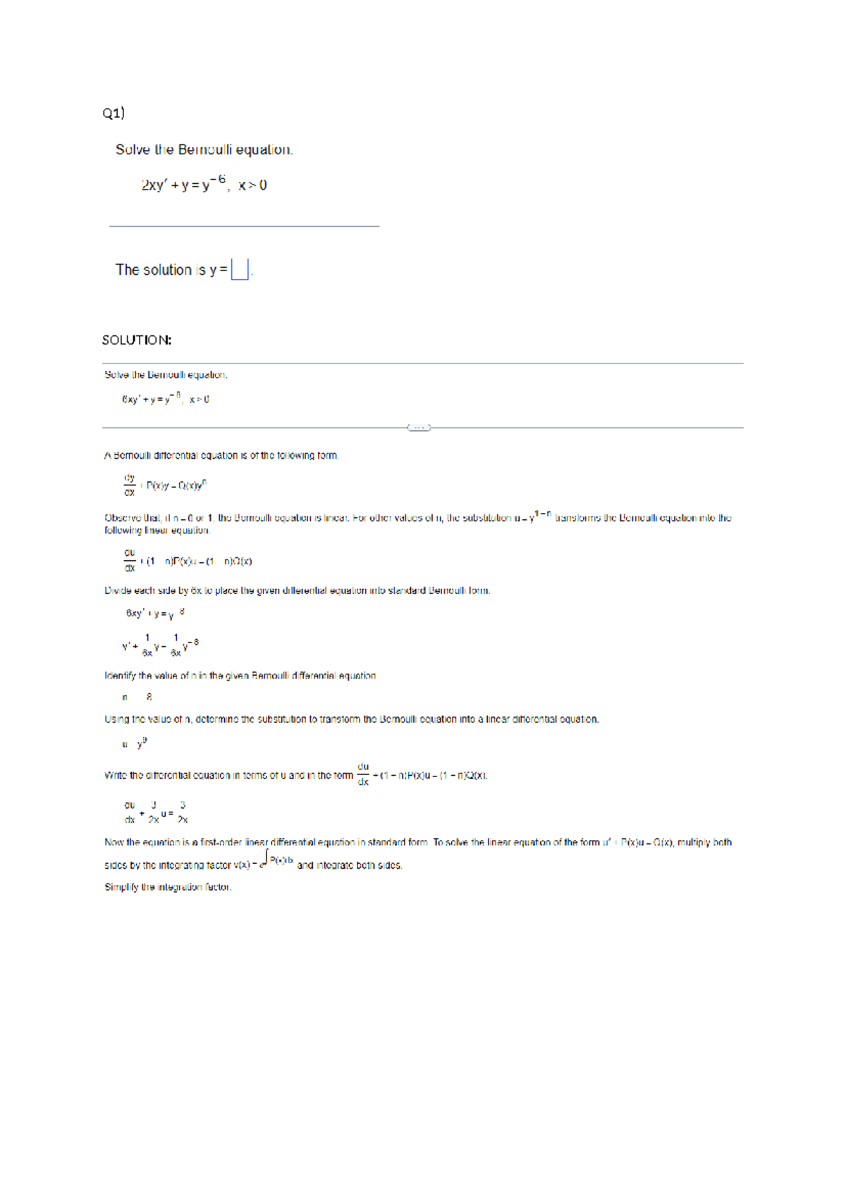 Example Question - Q1) SOLUTION: - Studocu