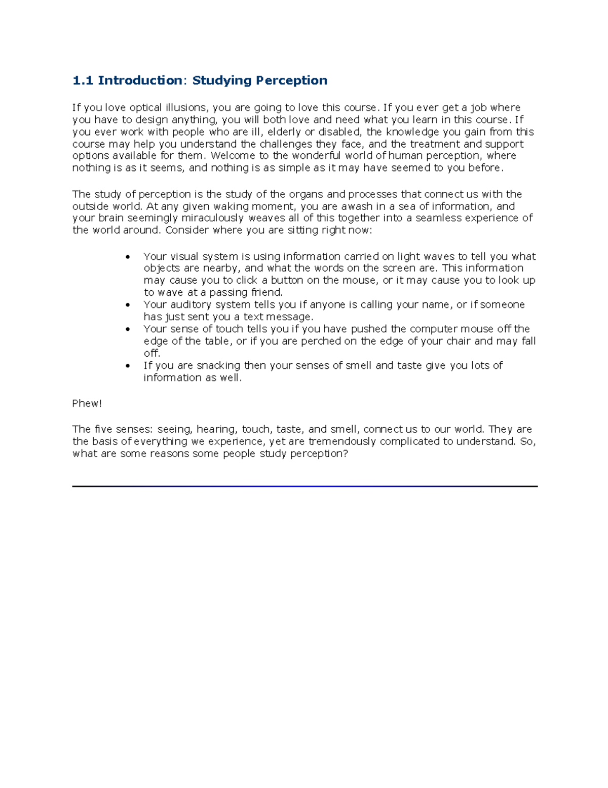 Lesson Notes - 1 Introduction: Studying Perception If you love optical ...