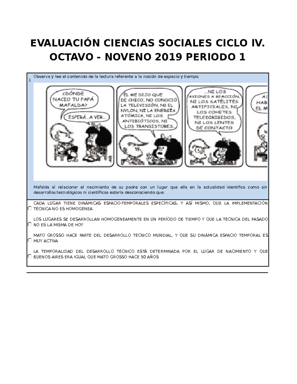 Sucia 6666 Exámenes EvaluaciÓn Ciencias Sociales Ciclo Iv Octavo Noveno 2019 Periodo 1 1 4586