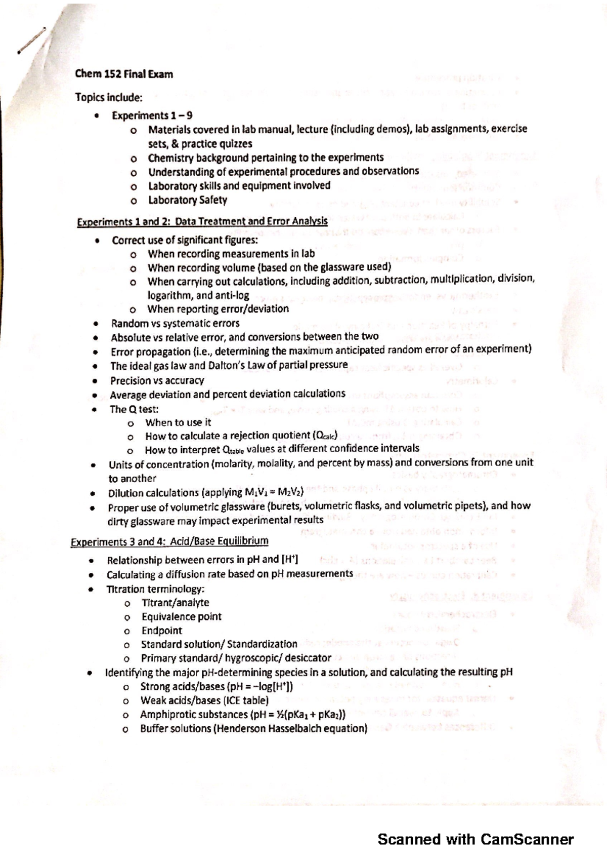 Chem 152 Final Review - Summary General Chemistry Laboratory Ii - 6 ...