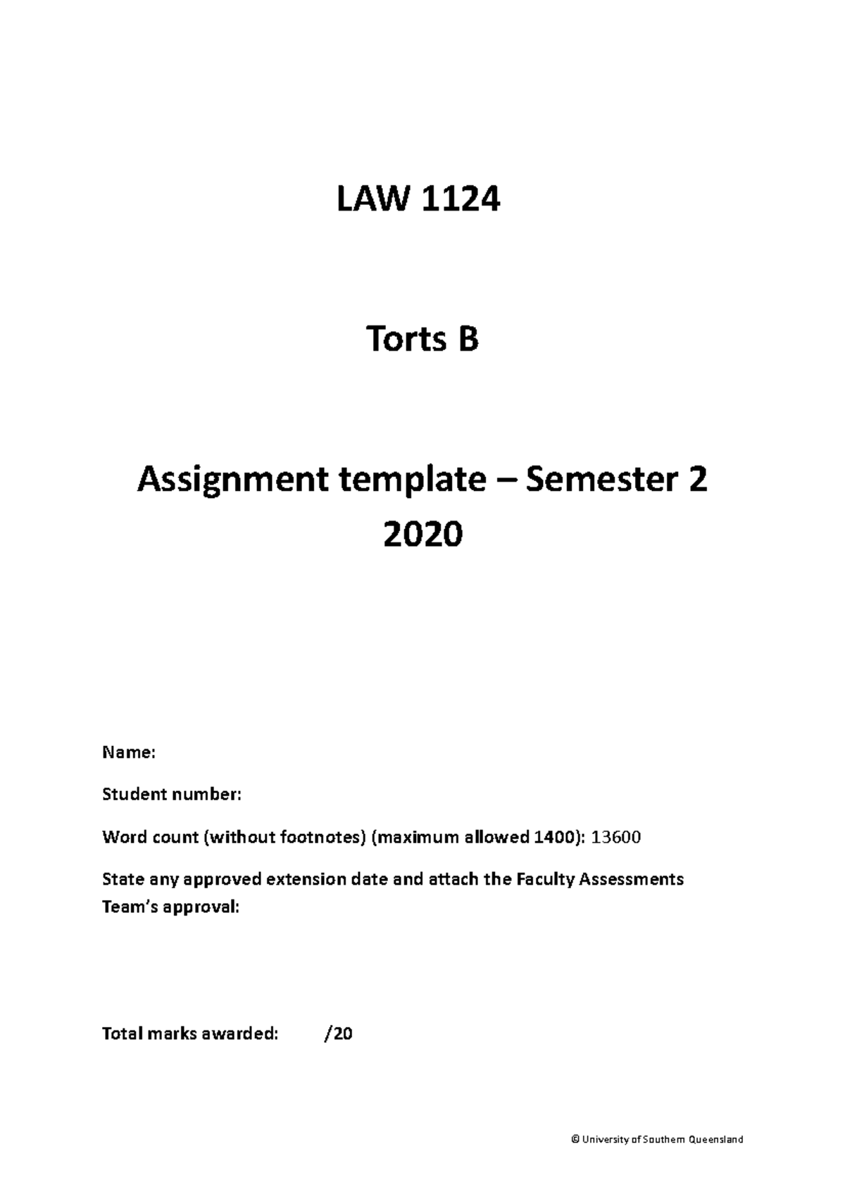 law of torts assignment pdf