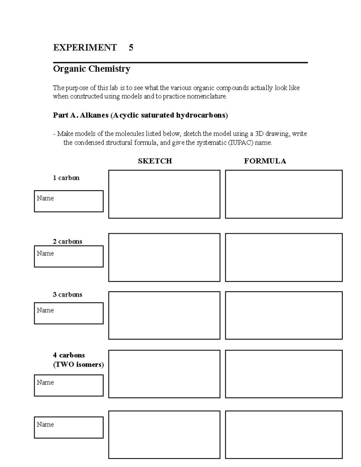 005-organic-chem - Lecture Notes 1 - EXPERIMENT 5 Organic Chemistry The ...