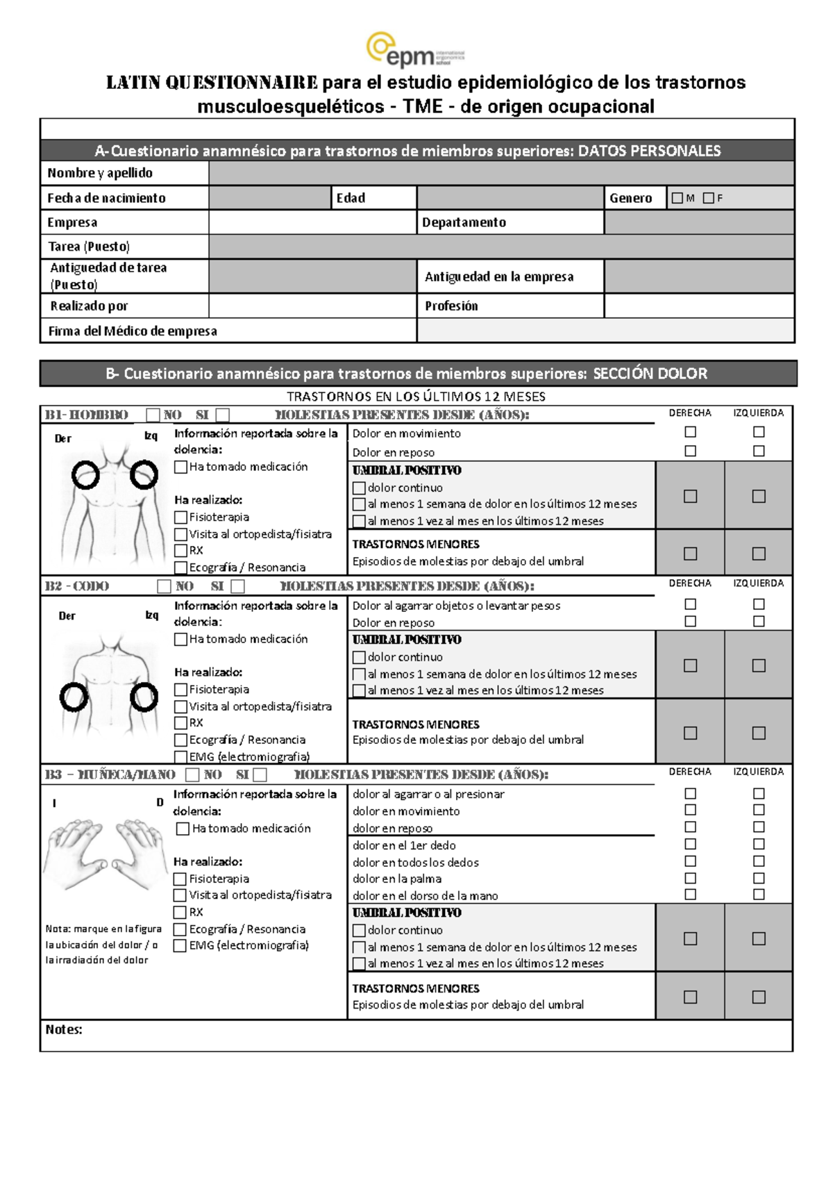 Cuestionario latino - Mterial para tyarabajar transtornos musco ...