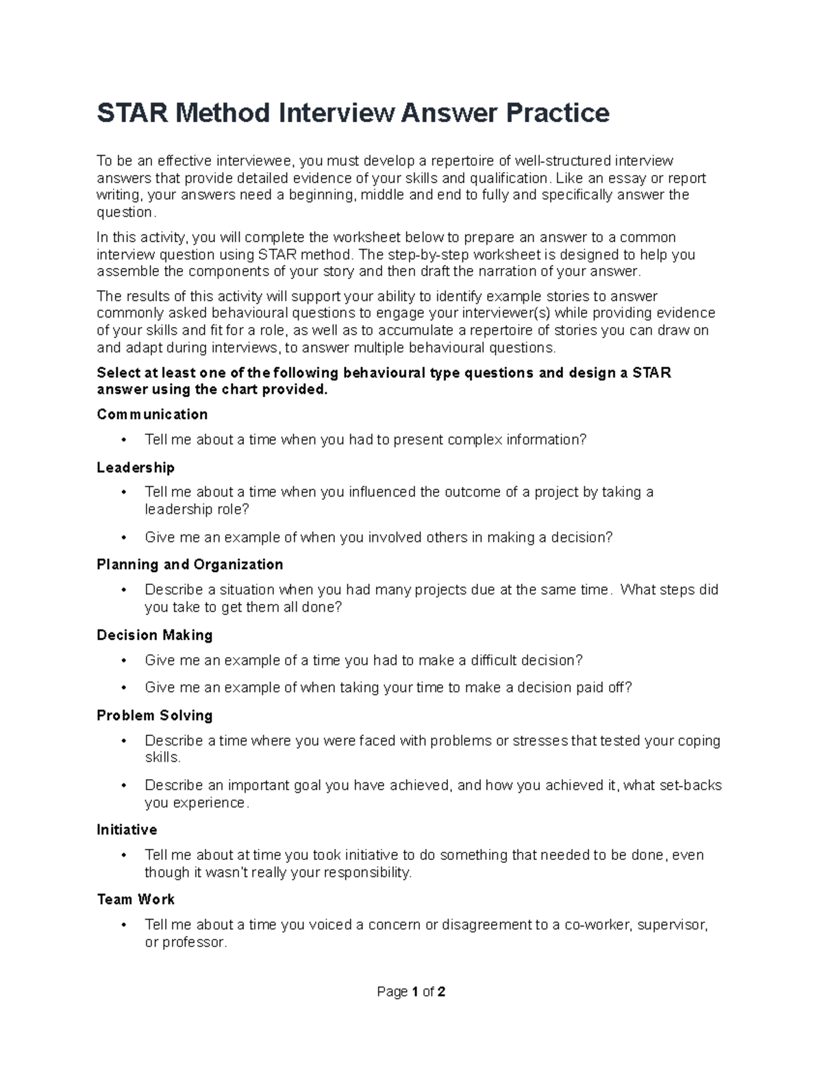 Starmethod Interview Answer Practice STAR Method Interview Answer   Thumb 1200 1553 