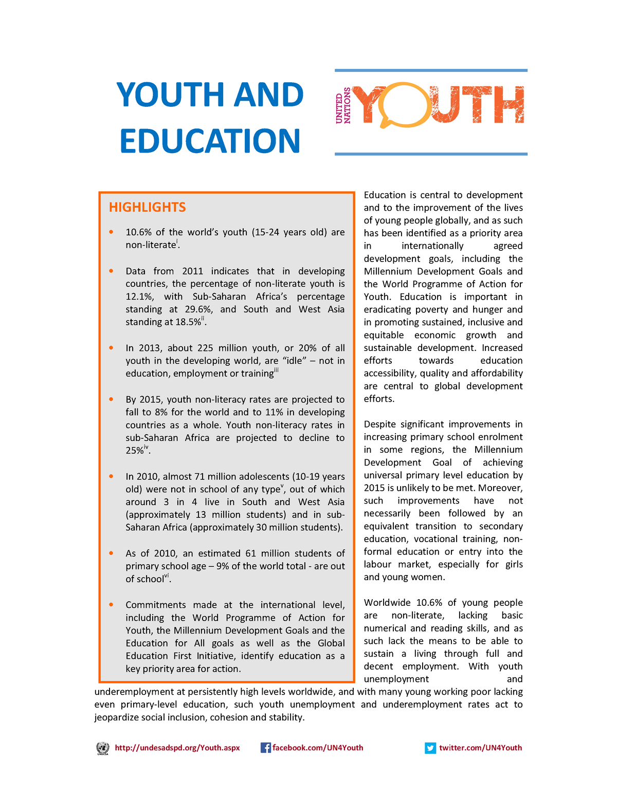 define youth education