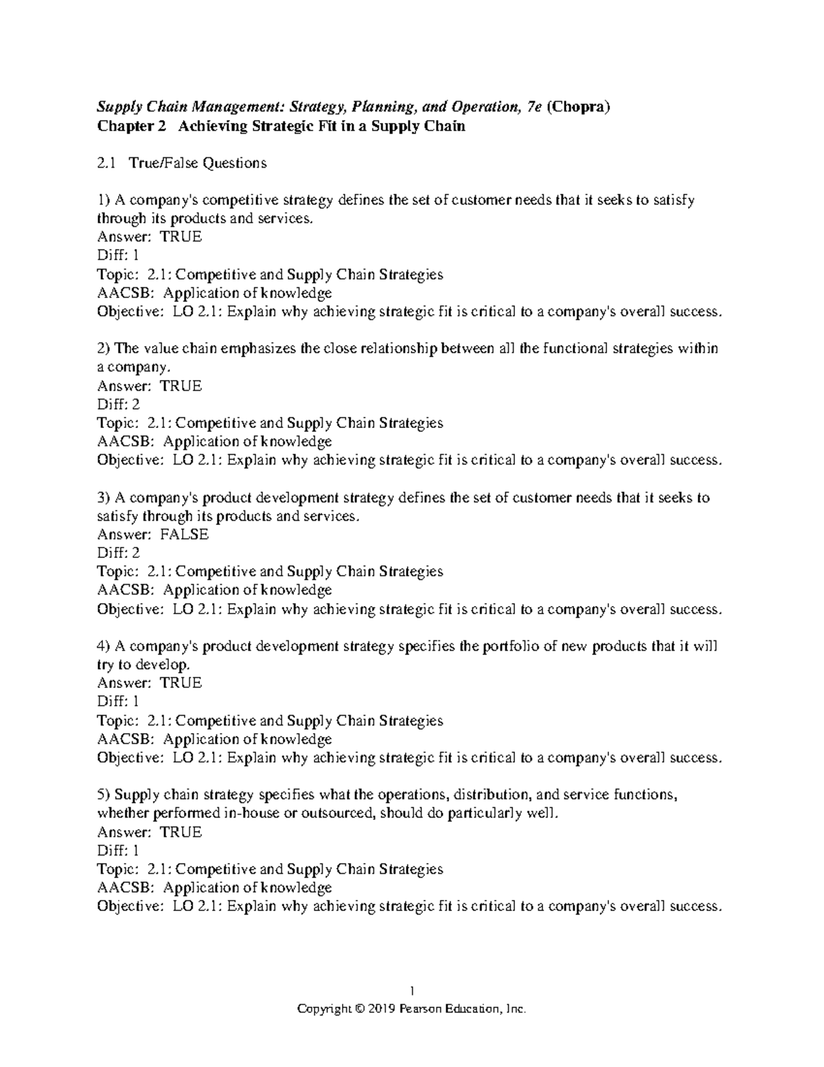 Chopra scm07 tif 02 - Lecture notes 2 - 1 Supply Chain Management ...