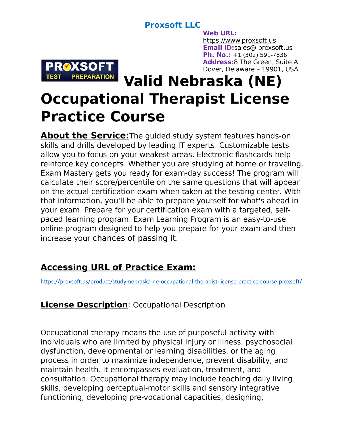 Valid Nebraska NE Occupational Therapist License Practice Course   Thumb 1200 1553 