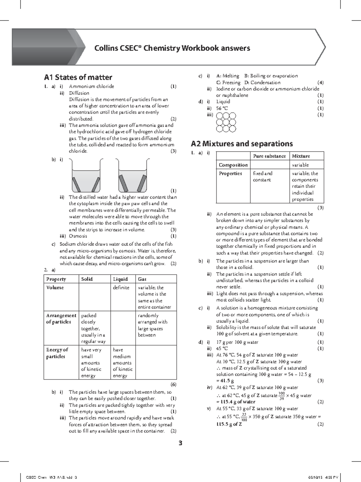 Chemistry Workbook Ans Key - 3 Collins CSEC® Chemistry Workbook answers ...