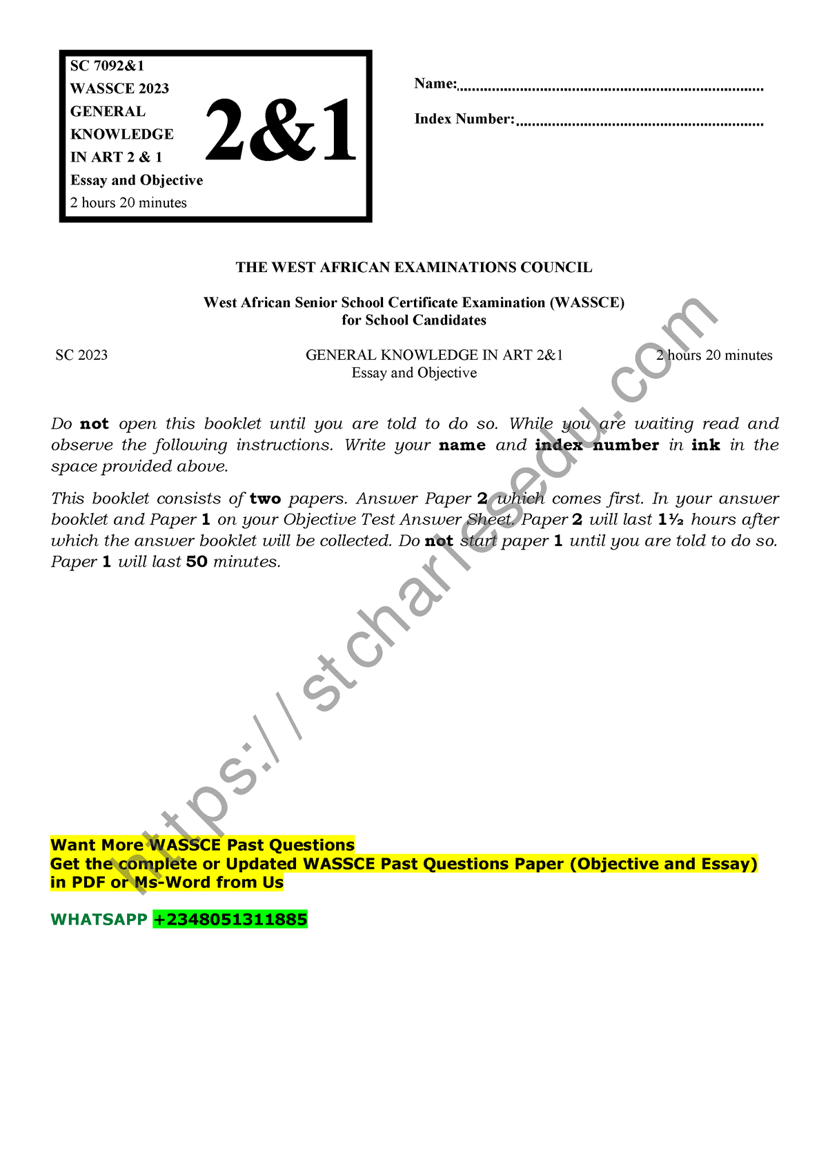 wassce (sc) 2023 economics 2 essay