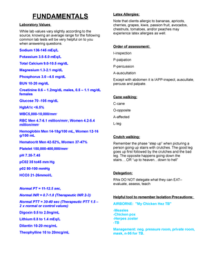 Exam 4 Review - Exam 4 Review: Normal Abg Values O Ph- 7-7. O Co2: 35 