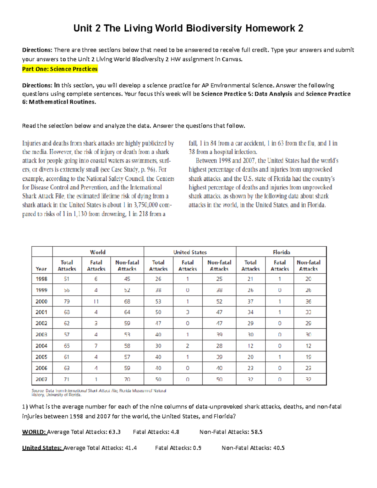 Unit 2 The Living World Biodiversity HW Type Your Answers And Submit   Thumb 1200 1553 