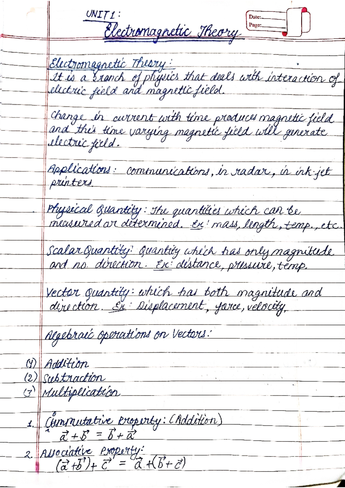 Phy110 Unit 1 B Tech Cse Studocu