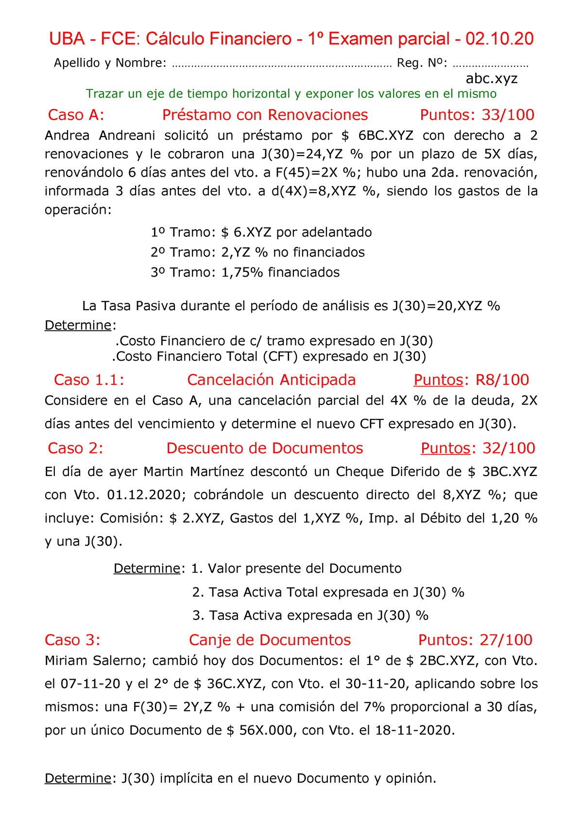 Cuniolo E1 2020 Parcial Uba Fce Cálculo Financiero 1º Examen