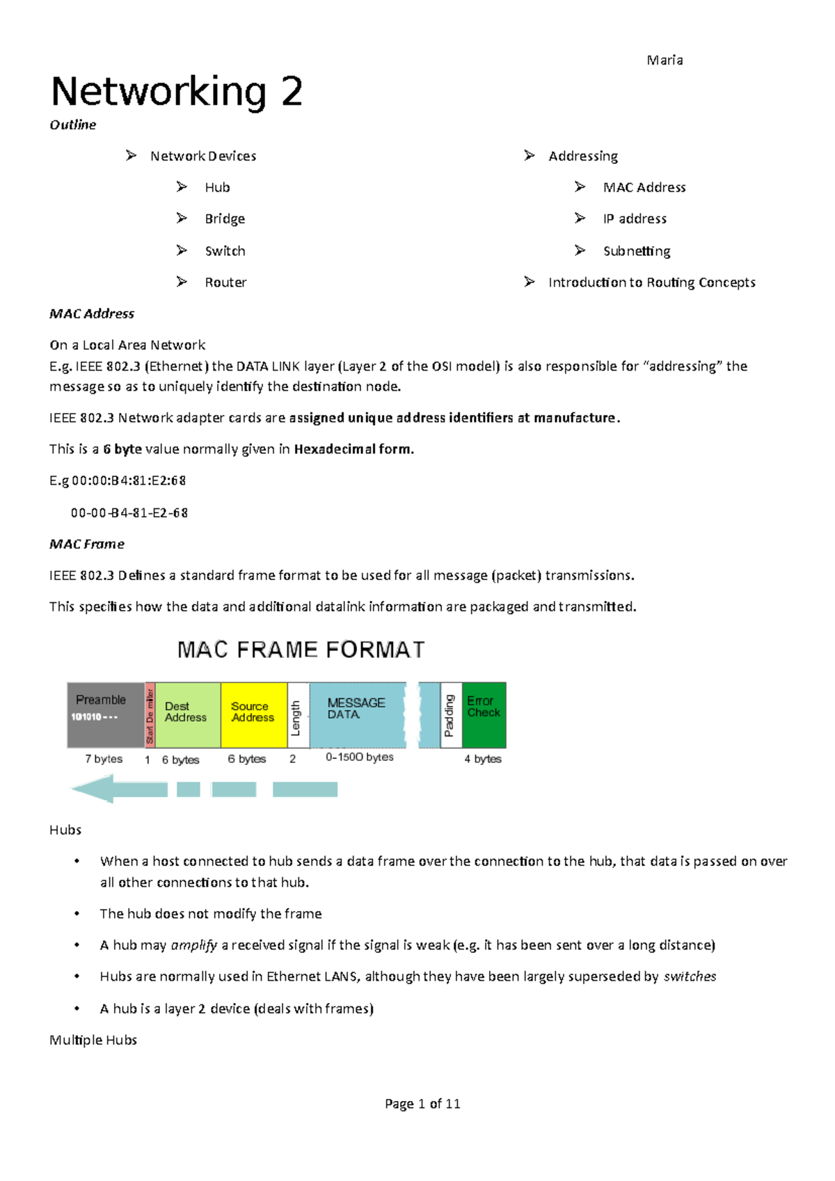 Networking 2 - Computer Systems 1 - Maria Networking 2 Outline Network ...