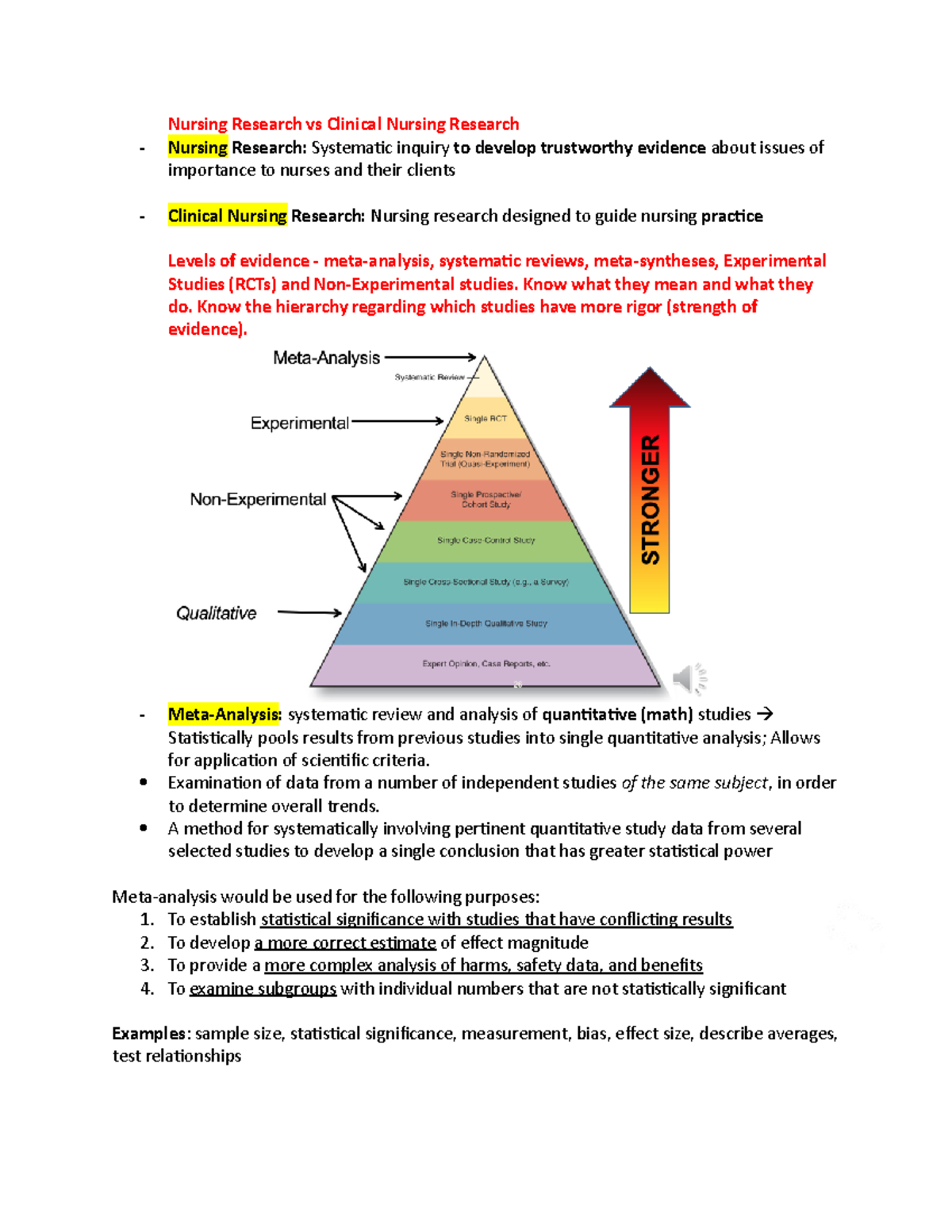 EBP Study Guide - Nursing Research vs Clinical Nursing Research Nursing ...