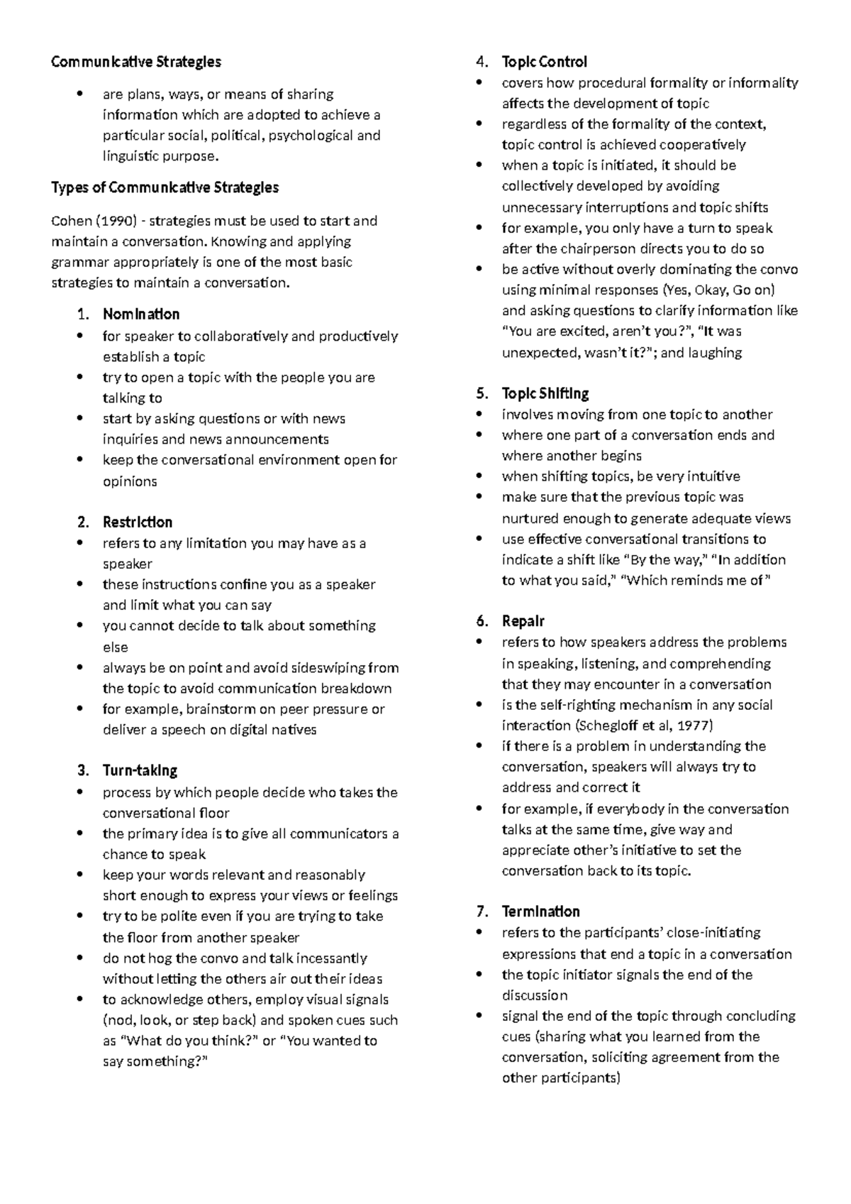 ORAL Communication Quarter 2 - Communicative Strategies are plans, ways ...