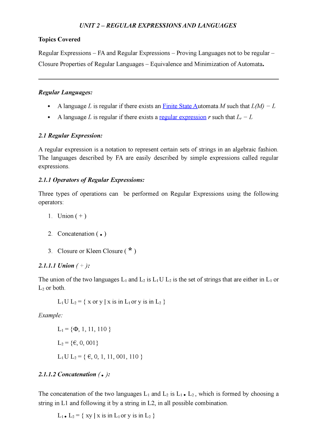 unit-2-2019-unit-2-regular-expressions-and-languages-topics-covered