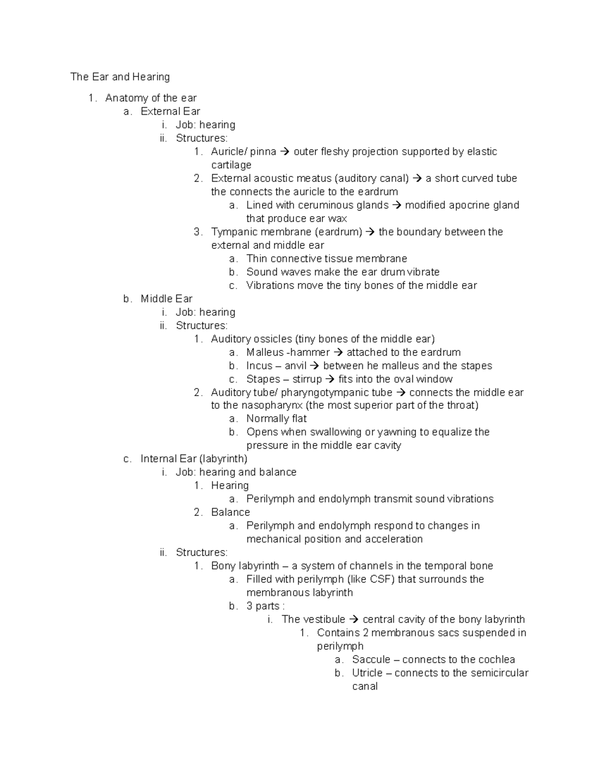 The Ear and Hearing - Teacher is Dr. Rivard - The Ear and Hearing ...