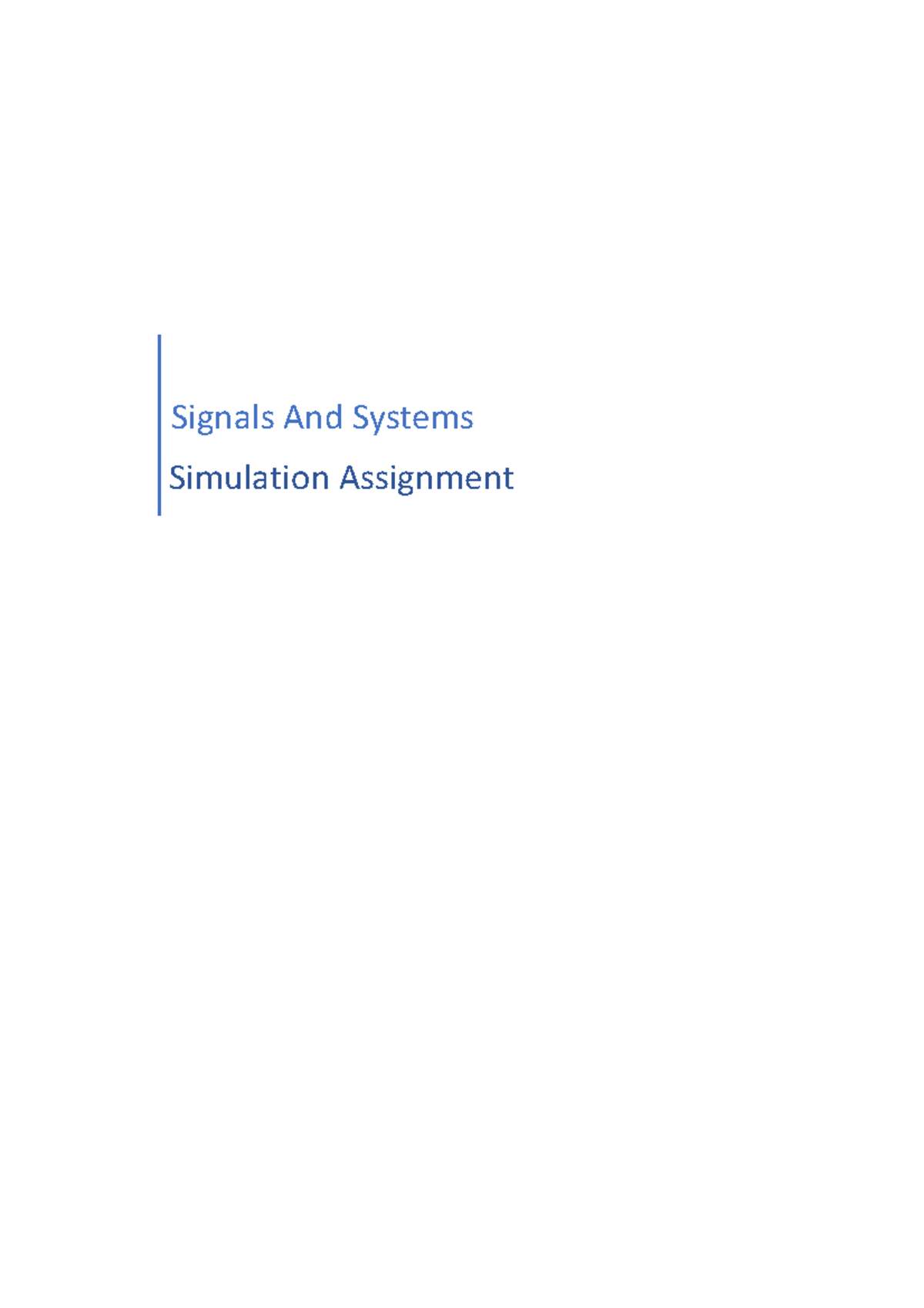 Sassy - simulations - Signals And Systems Simulation Assignment ...