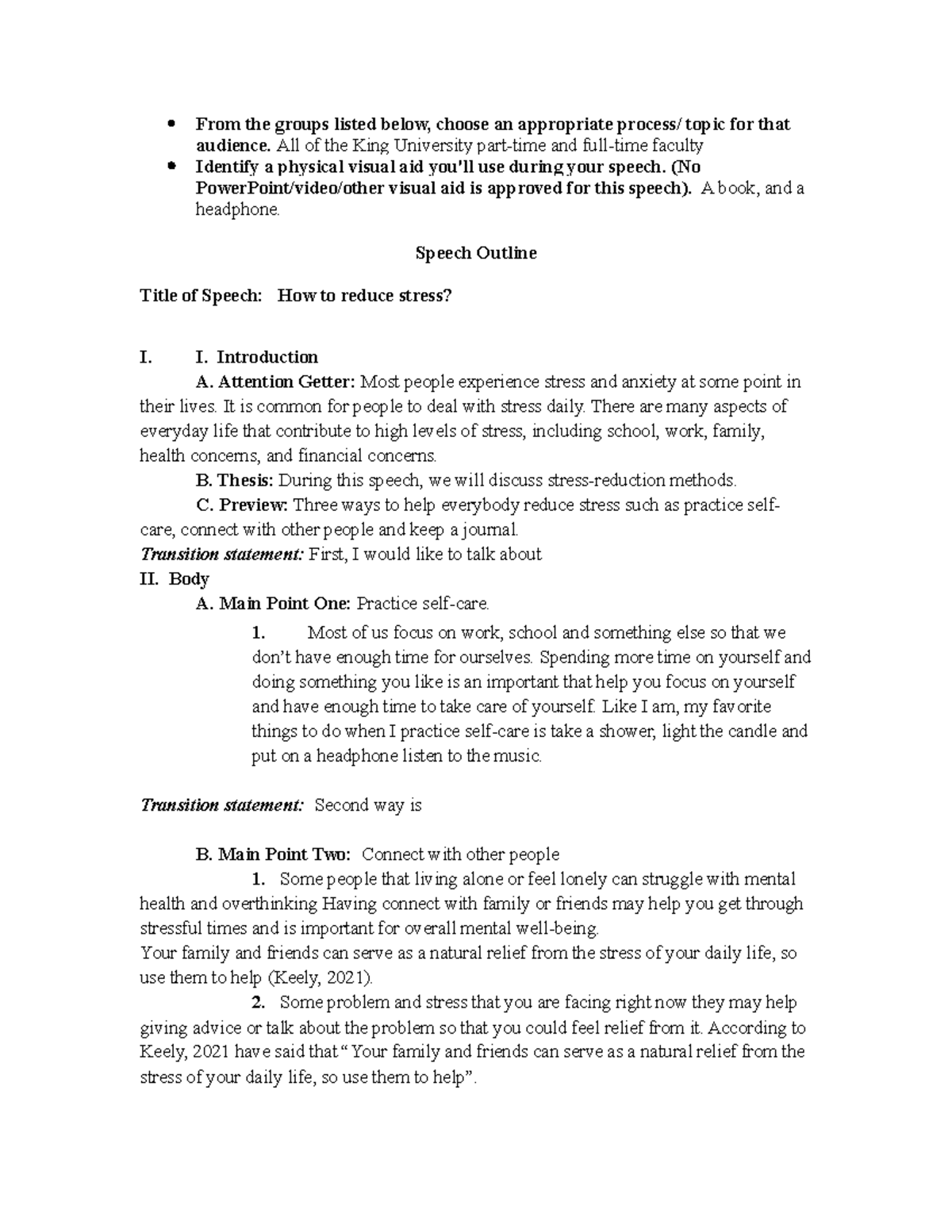 Process speech - From the groups listed below, choose an appropriate ...