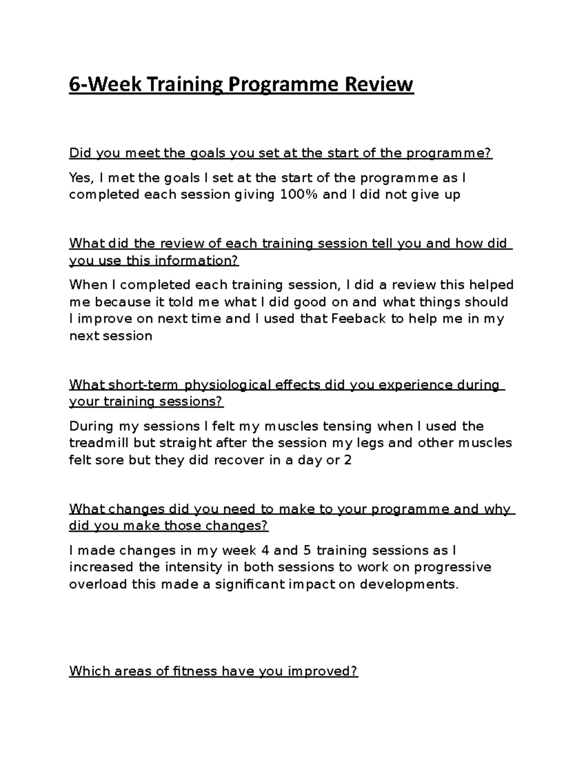 How To Plan A 6 Week Training Programme