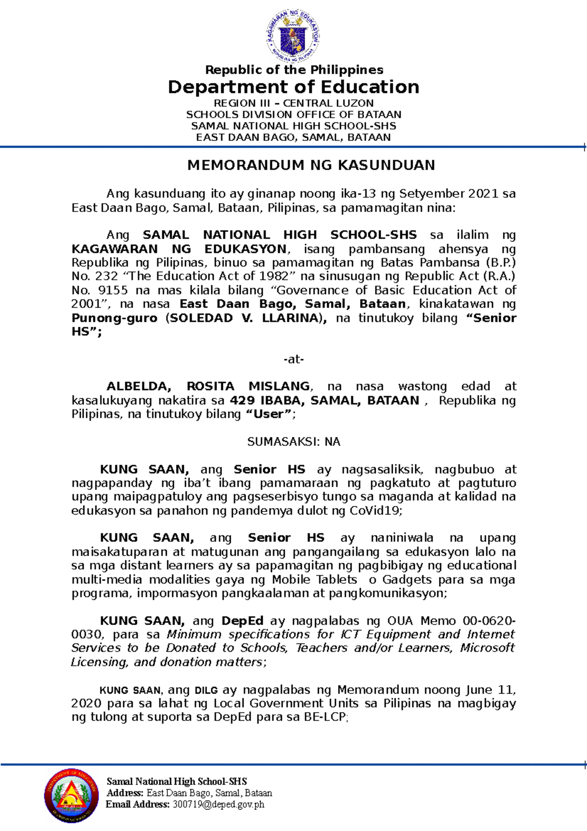 11-Moderna-MOA - Memorandum of Agreement - Republic of the Philippines ...