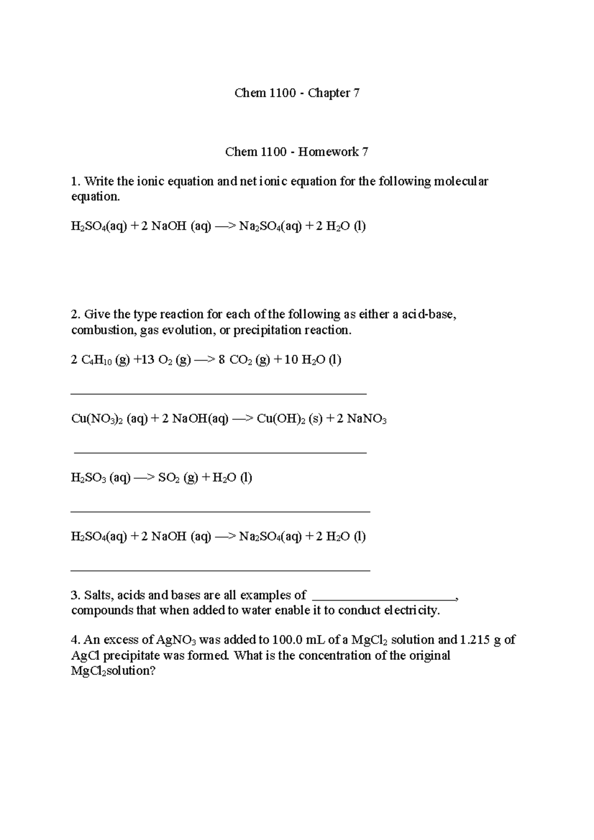 chemistry chapter 7 homework answers