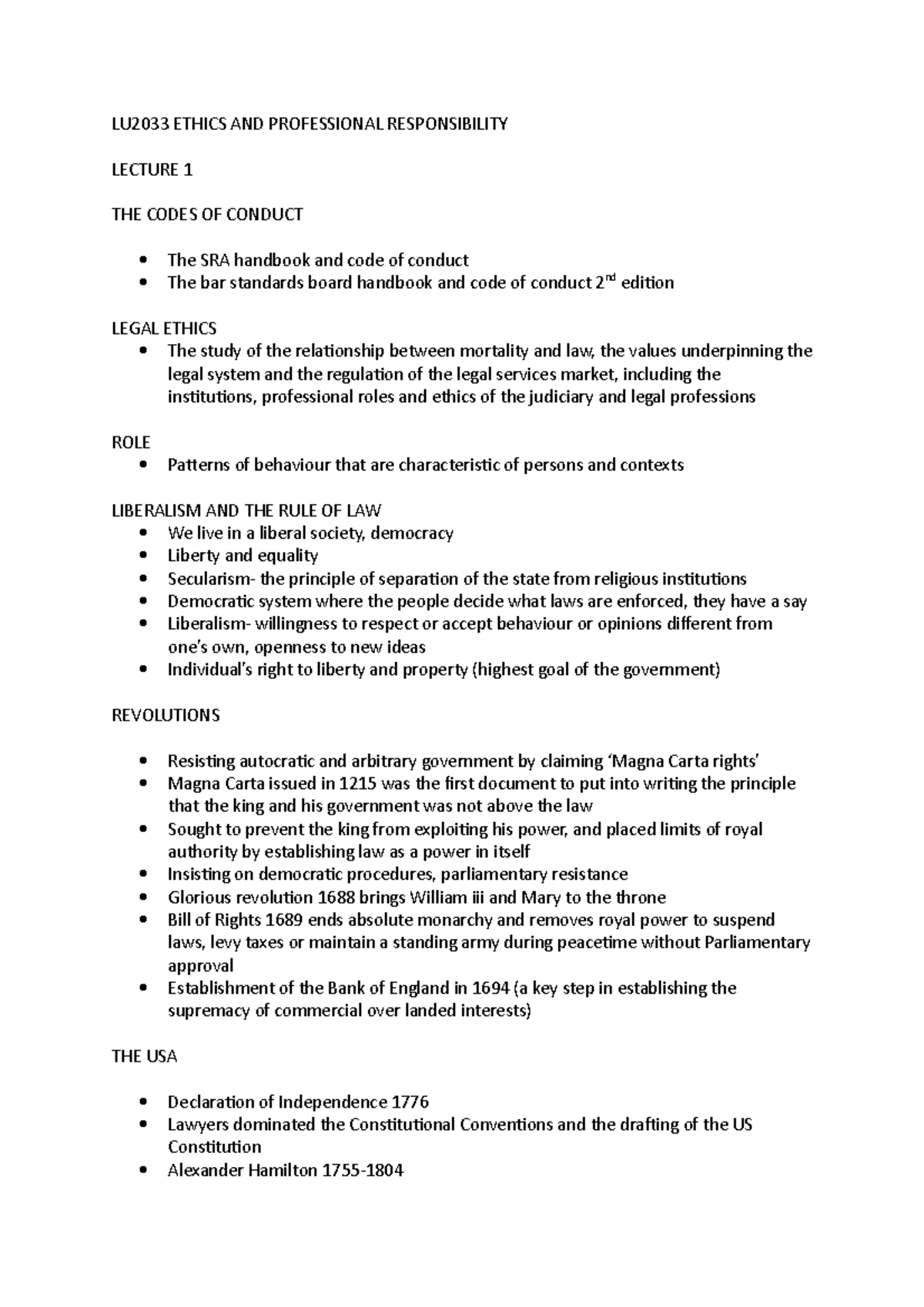 LU2033 Ethics AND Professional Responsibility lecture - LU2033 ETHICS ...