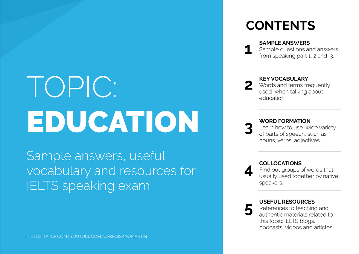 ielts speaking topic about education