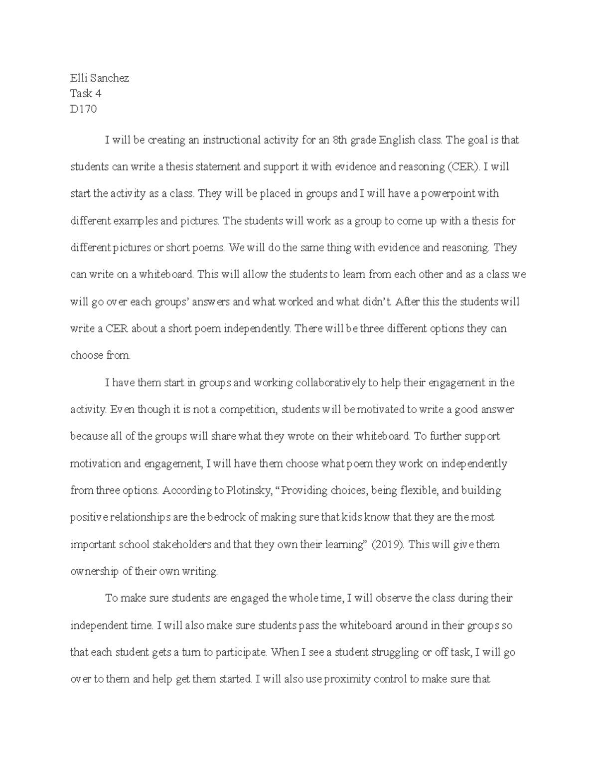 D170 Task 4 - Example of finished assignments Passed - Elli Sanchez ...