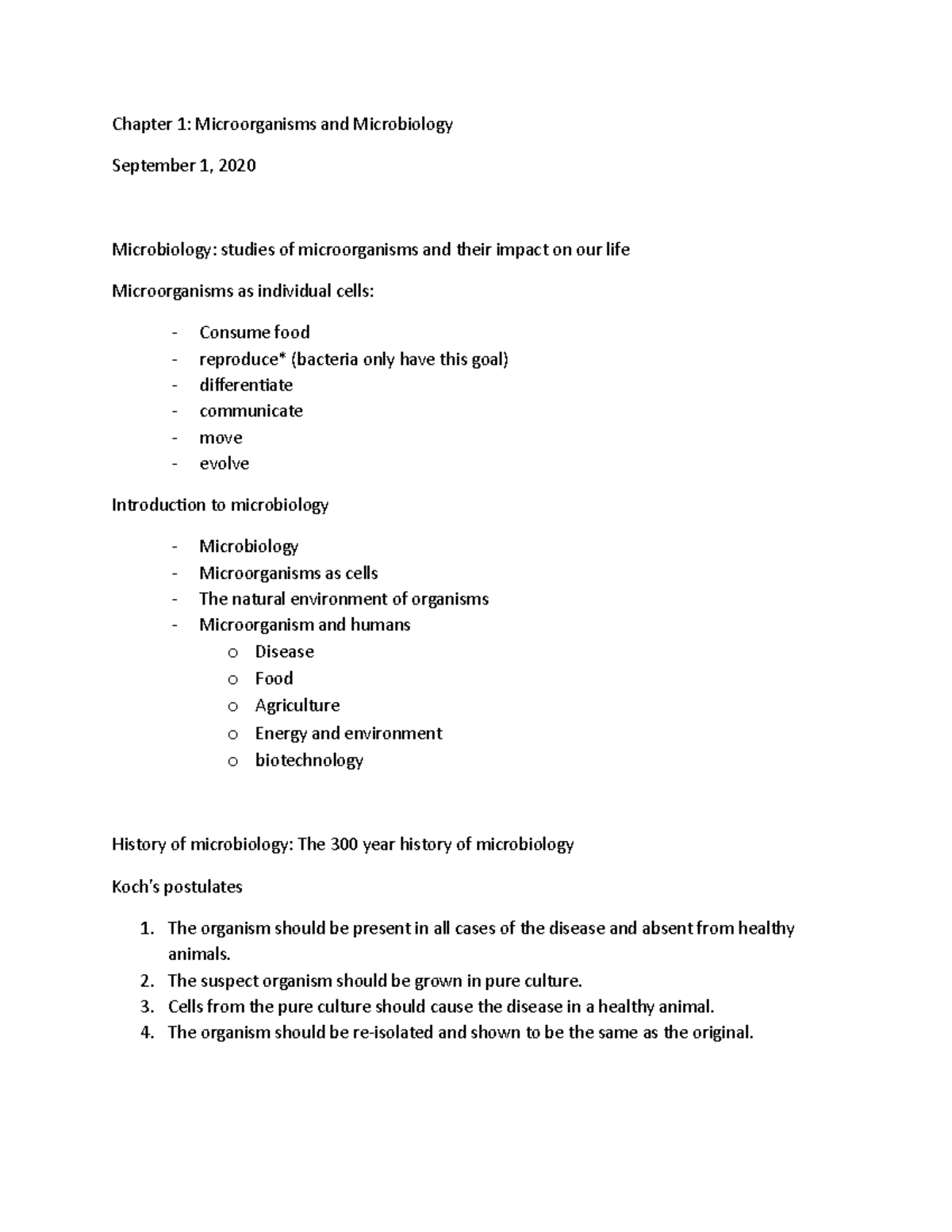 Microbio 1st lec - 1st lab for continuation - Chapter 1: Microorganisms ...