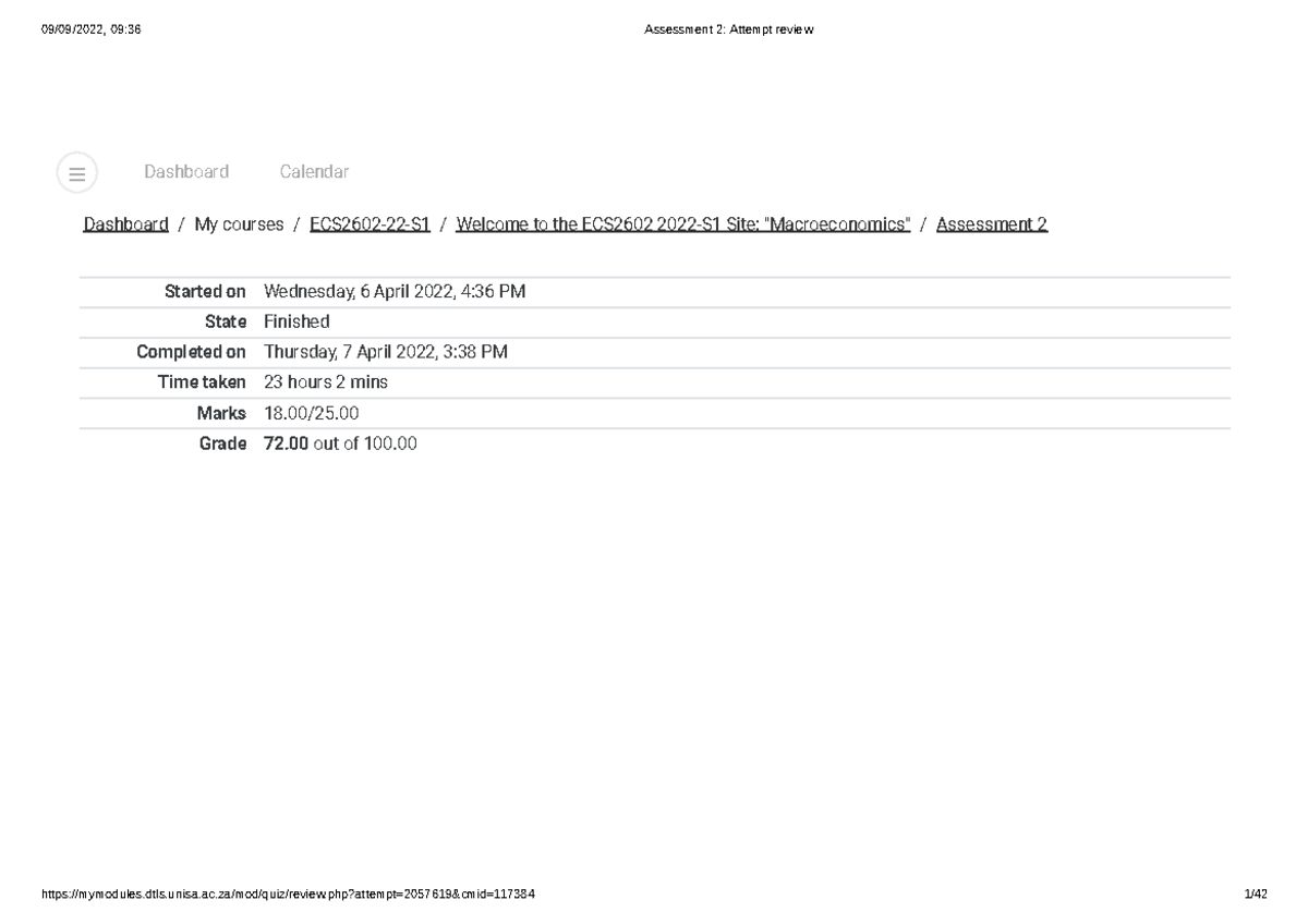 Assessment 2 Attempt review-1 - Started on Wednesday, 6 April 2022, 4: ...