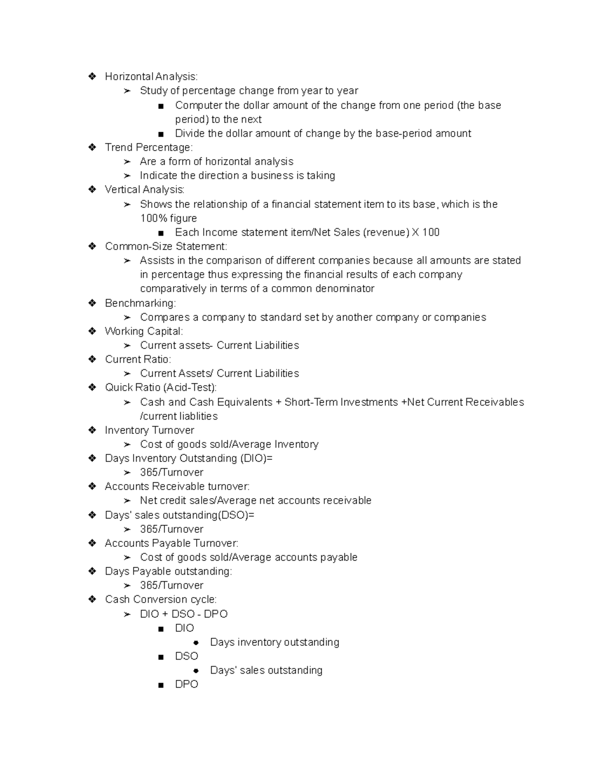 Chapter 12 Financial Statement Analysis - Horizontal Analysis: Study of ...