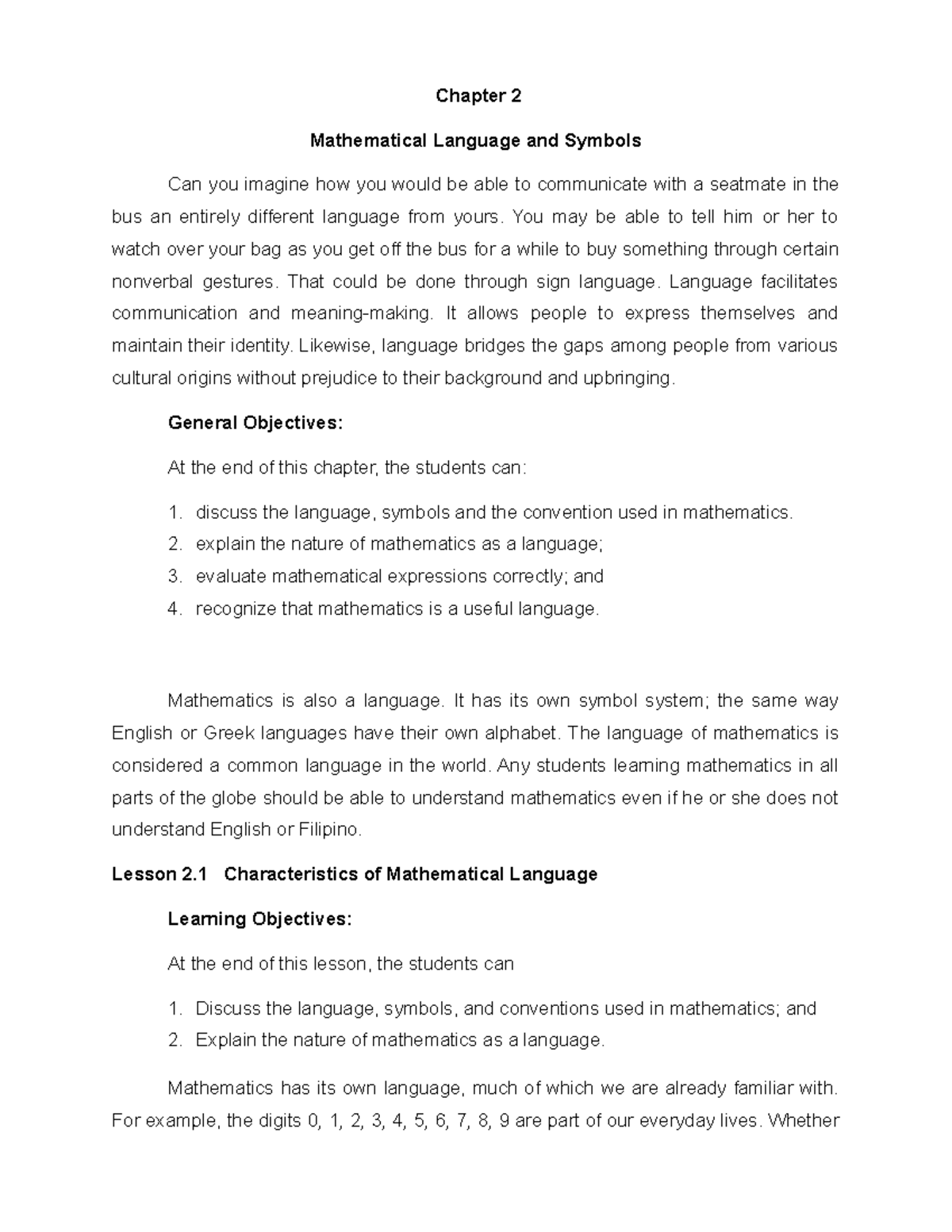 Chapter 2 GE 002 - Mathematics in the Modern World - Chapter 2 ...