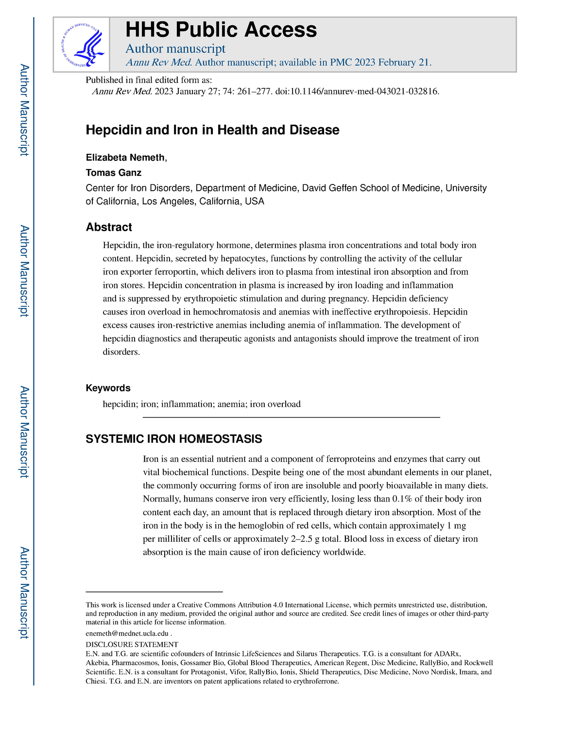 Hepcidin and iron in health and desease - Hepcidin and Iron in Health ...