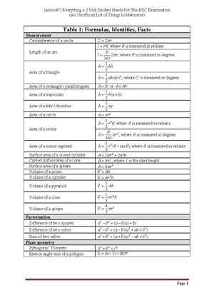 transposing /rearranging formulas or equations worksheet - Exercise 1 1 ...