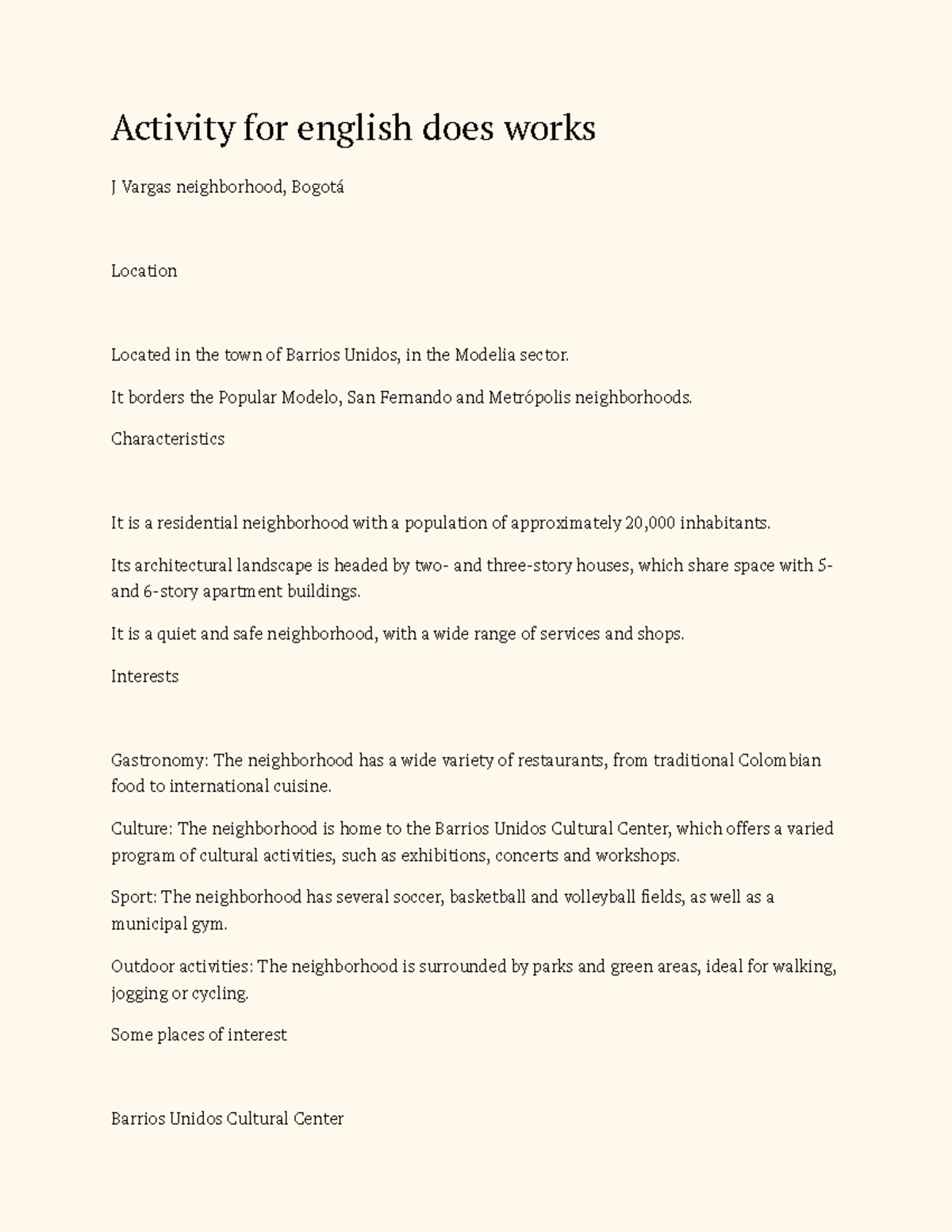 Apuntes de clase no doy tanta info Activity for english does works