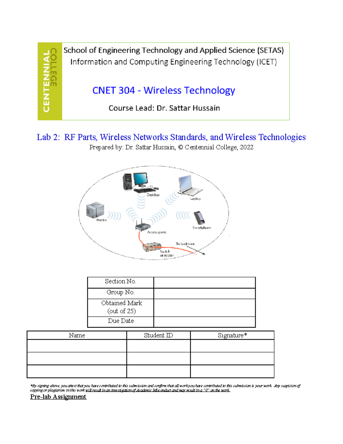 CNET304 Lab 2 RF Parts - lab 4 - Lab 2: RF Parts, Wireless Networks ...
