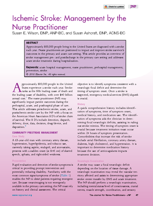 Diagnosis and Management of Acute Ischemic Stroke - NURS 5315 - Studocu