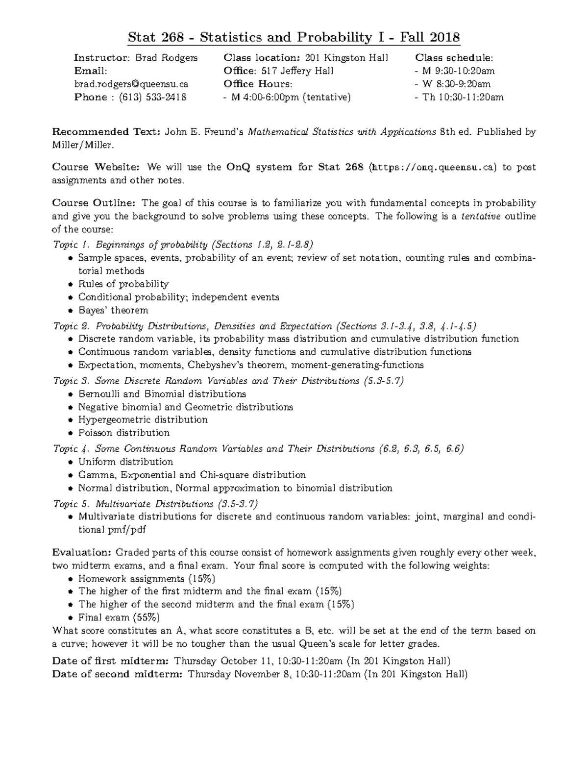 Stat268 Class Info - Stat 268 Statistics and Probability I Fall 2018 ...