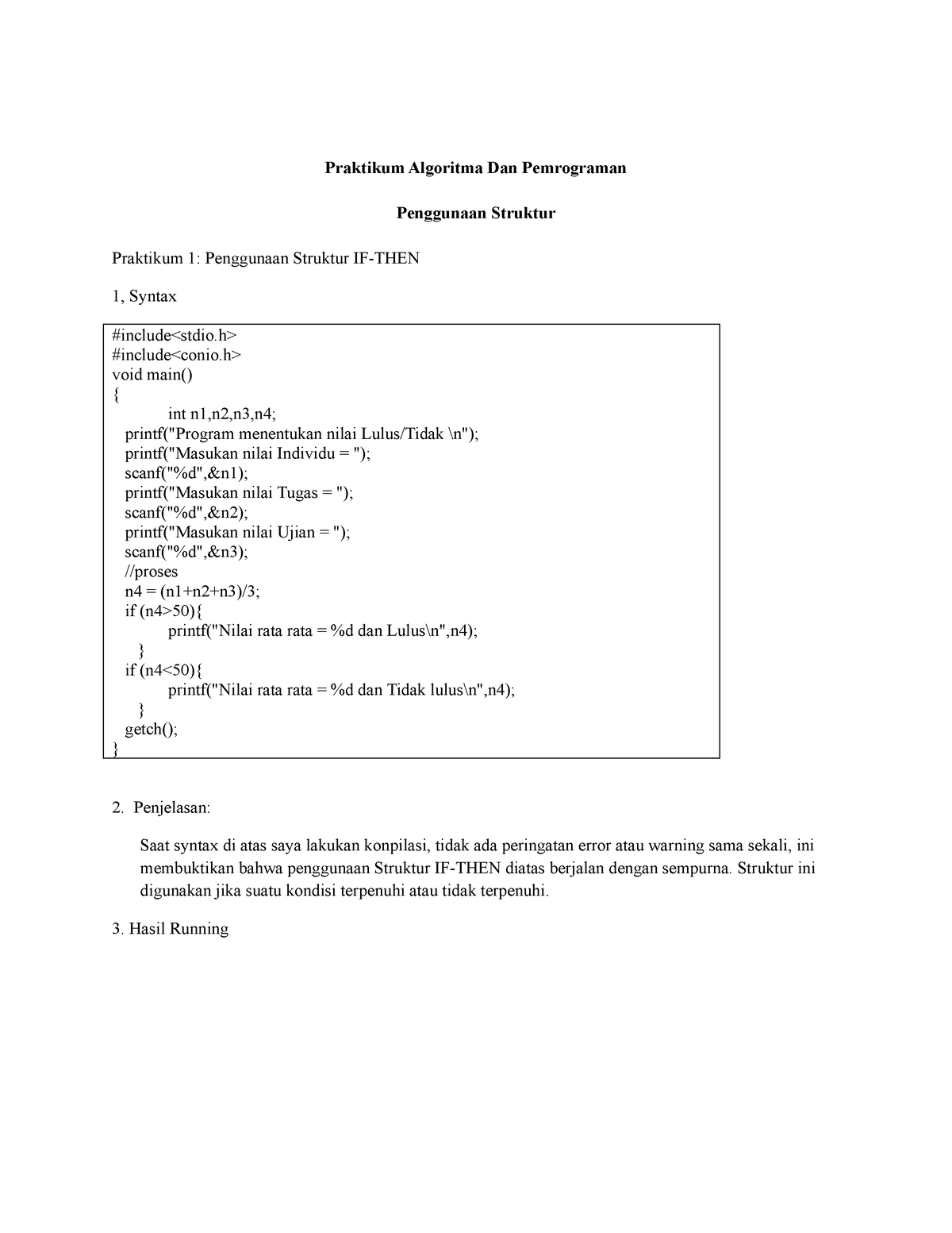 Praktikum Algoritma Dan Pemrograman Struktur - Praktikum Algoritma Dan ...