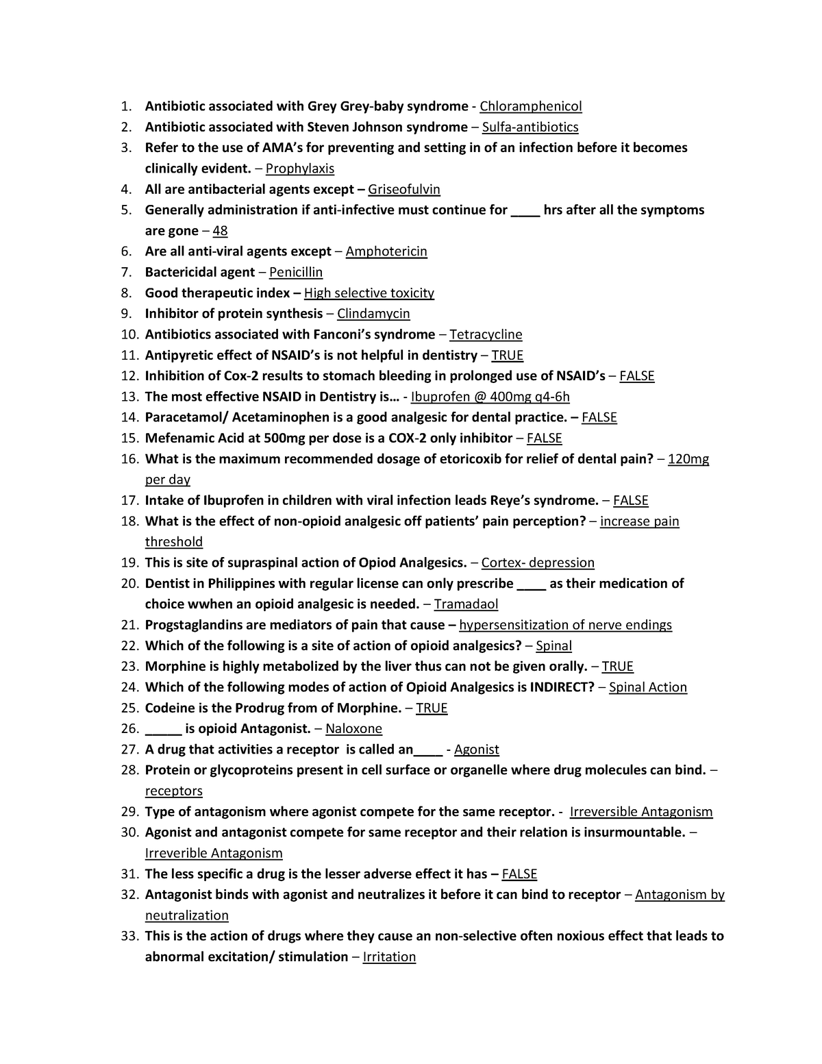 Finals-PHARMALEC - Antibiotic associated with Grey Grey-baby syndrome ...