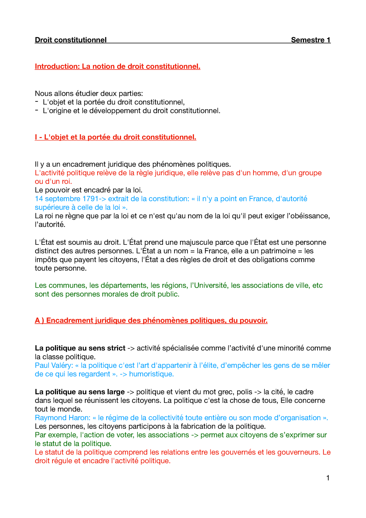 sujet dissertation droit constitutionnel l1 semestre 1