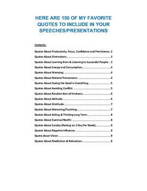 150 Quotes for Your Speeches EED 305 Social Stu s UNA 150 Quotes for Your Speeches EED 305 Social Stu s UNA