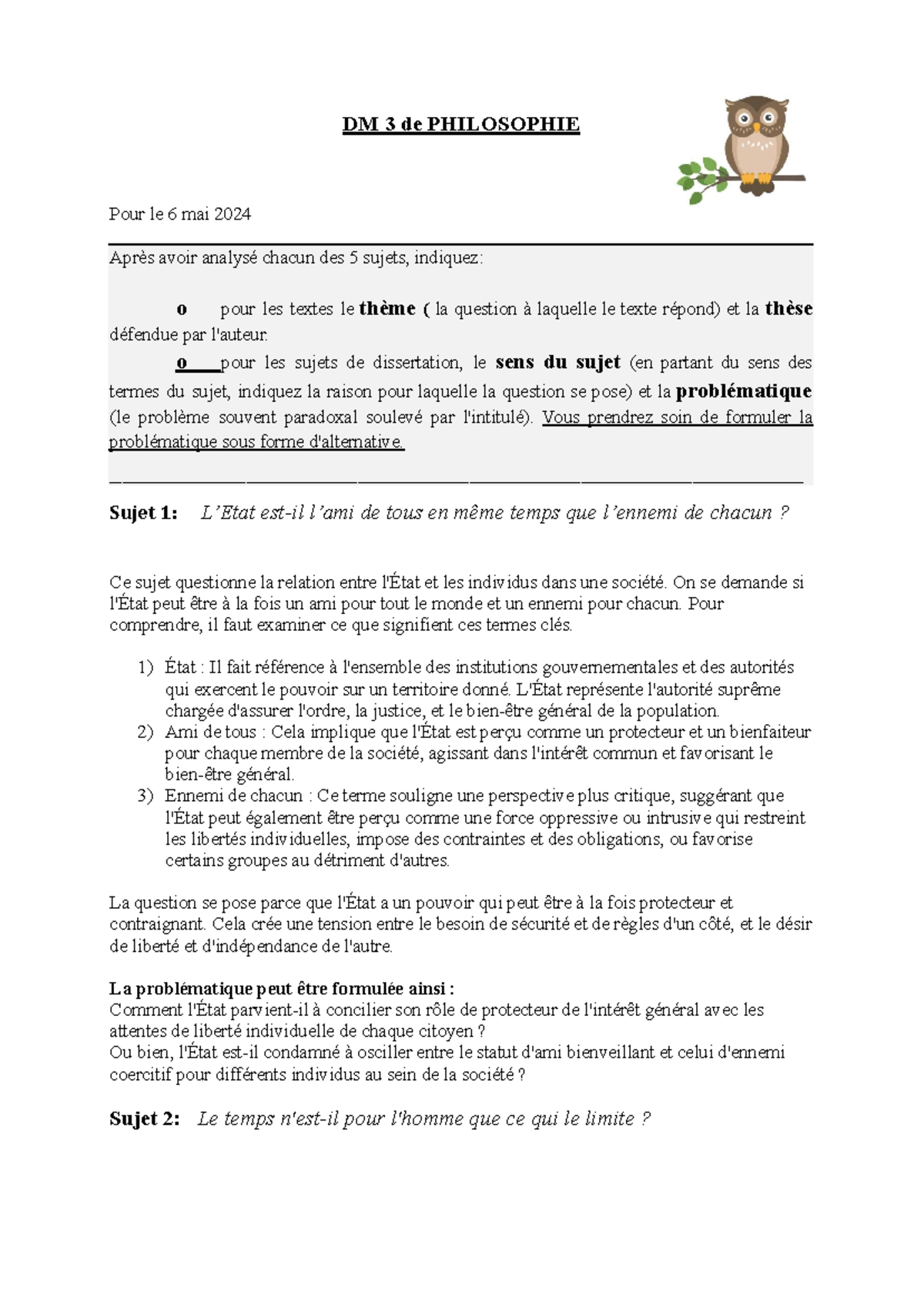 DM 3 de Philosophie - Raphael Cosson - DM 3 de PHILOSOPHIE Pour le 6 ...